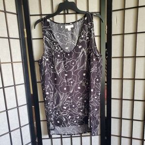 14th & Union black and white XS floral blouse nwot